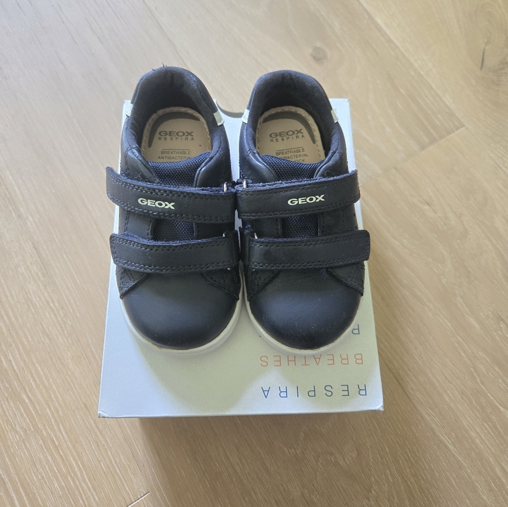 Geox Navy Sneakers with Velcro Straps and Sturdy Sole